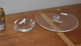 Steuben Glass Tray & Small Bowl