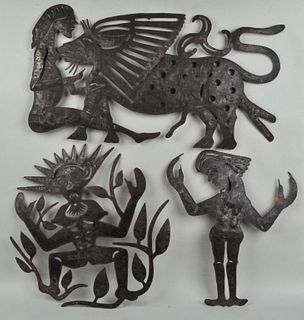 Group Three Haitian Folk Art Steel Cutouts