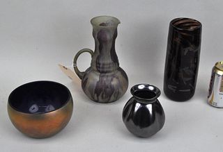 Four Contemporary Art Glass Wares