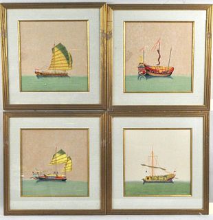 Group Four Chinese Trade Paintings