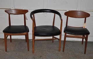 Three Danish Modern Upholstered Chairs