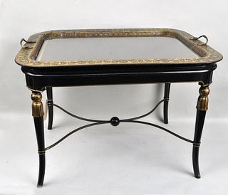 Regency Gilt & Decorated Tray/Stand