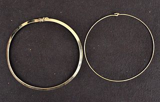 Two 14K Gold Collar Necklaces
