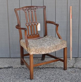 Georgian Carved Mahogany Arm Chair