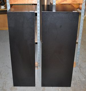 Two Similar Modern Black Composite/Wood Stands