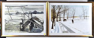Two Framed William Nelson Signed Lithographs