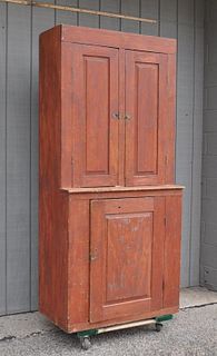 American Country Red Painted Cupboard