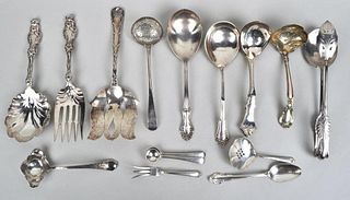 Group Sterling/Coin/Silver Plate Serving Utensils