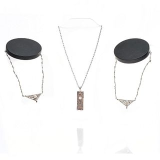 3 STERLING SILVER NECKLACES