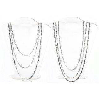 6 ITALIAN STERLING SILVER CHAINS