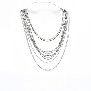 10 STERLING SILVER CHAIN NECKLACES