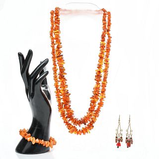 BALTIC AMBER THORN SHAPED JEWELRY SET