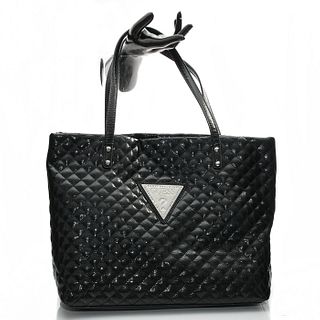 GUESS QUILTED PATENT TOTE BAG