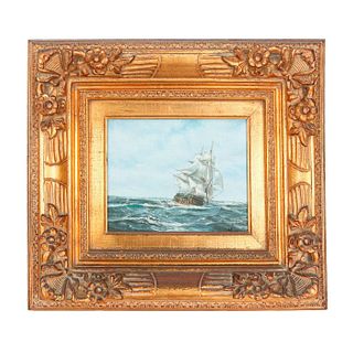 OIL ON CANVAS PAINTING, TALL SHIP