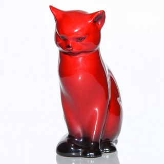 ROYAL DOULTON FLAMBE FIGURINE SEATED CAT HN967