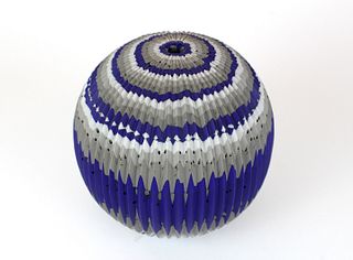 Large Round Vase (blue) by Claudio Tiozzo