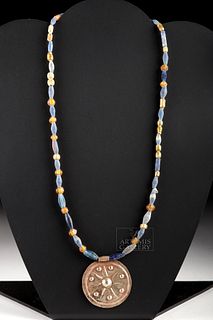 Persian Gilt Silver & Glass Bead Necklace - 16.3 g