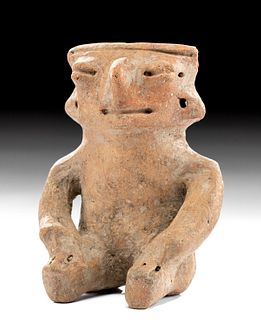 Timoto-Cuica Pottery Seated Anthropomorphic Idol
