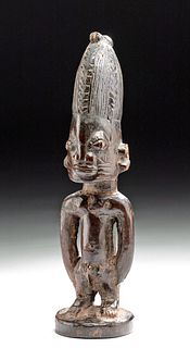 20th C. African Yoruba Wooden Male Ibeji Twin Figure