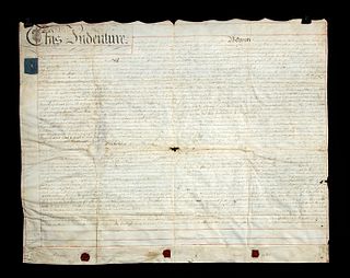 19th C. English Handwritten Parchment Land Deed