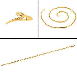 14K Necklace, Bracelet and Brooch