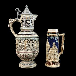 German Beer Stein and Pitcher