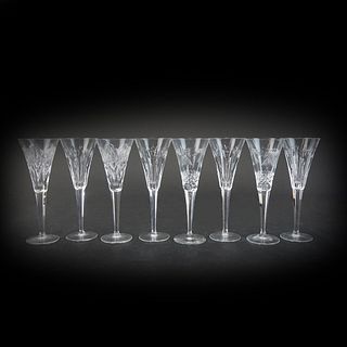 8 Waterford Crystal Fluted Champagne Glasses