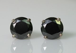 Substantial 8.29ct Black Diamond Earrings