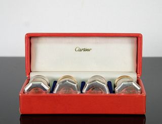 Group, 4 Cartier Sterling Salt & Pepper Shakers