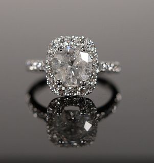 18K White Gold & Diamond Wedding Ring Size 6.75