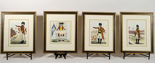 Group, Four John Kay Antique Hand Colored Prints
