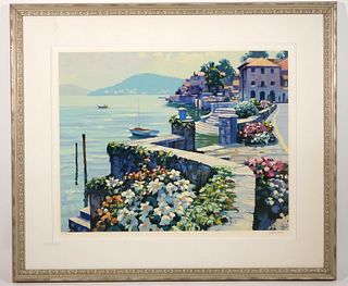 Howard Chesner Behrens "Il Lago Como" Serigraph