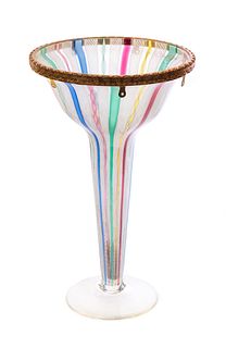 Venetian Threaded Glass Vase