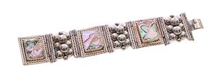 Mexican Sterling Silver Abalone Bracelet