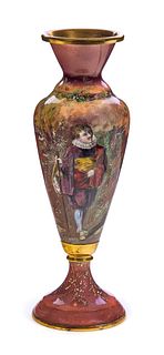 French Limoges Foil Enameled Vase