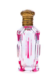 Cranberry cut to clear perfume scent bottle