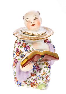 Porcelain Toothpick Cabinet Vase Child figure with book