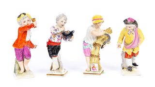 Set of Four KPM Porcelain Figurines signed