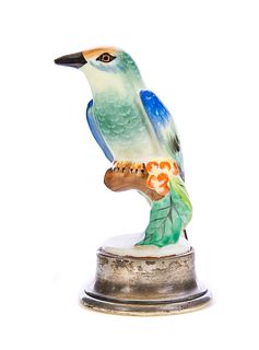 Porcelain Bird on 800 silver base