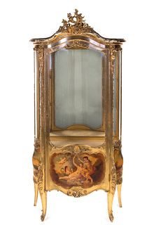Louis XV Vernis Martin Painted Display Cabinet