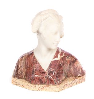 Italian marble bust of woman