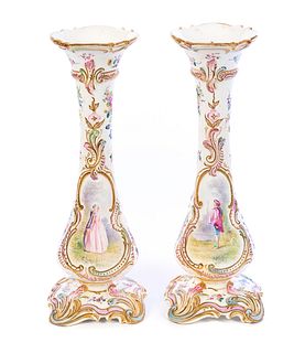 Pair French Faience Vases