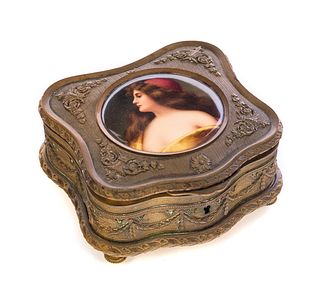 French Bronze Dresser Box Wagner Painting
