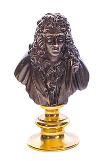 Bronze Bust on Gilded Pedestal