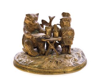 Miniature Austrian Bronze of Playing Animals