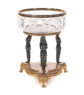 French Gilt Bronze and Cut Glass Compote