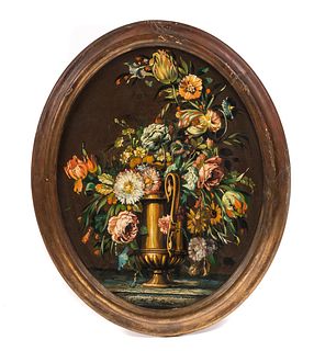 Early Oil on Canvas Still Life Floral Painting