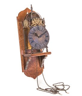 German Brass and Oak Death Clock