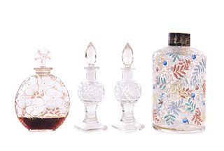 4 Antique Perfume Bottles including Lalique