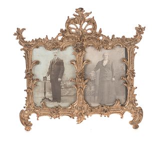 Victorian Bronze Double Picture Frame